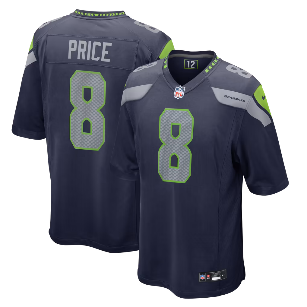 Men's Seattle Seahawks Jadarian Price Nike College Navy Team Game Jersey - SUjersey01