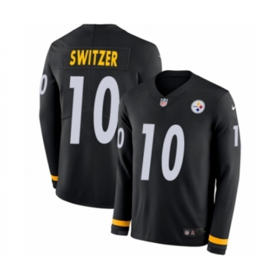 Youth Nike Pittsburgh Steelers #10 Ryan Switzer Limited Black Therma Long Sleeve NFL Jersey - Ujersey