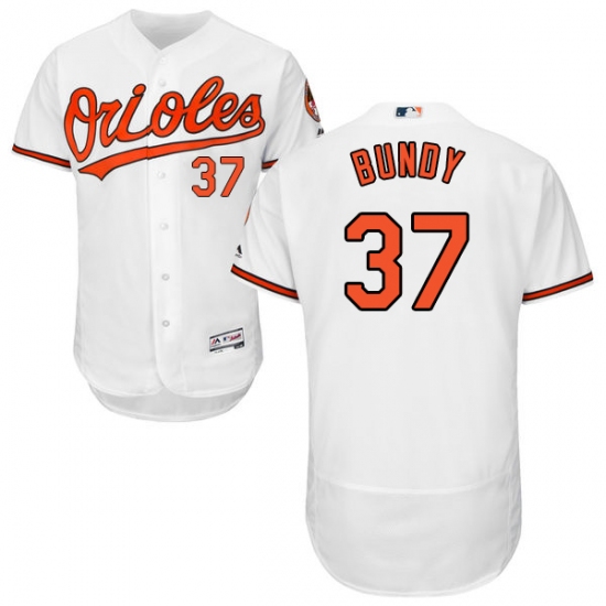 Men's Majestic Baltimore Orioles #37 Dylan Bundy White Home Flex Base Authentic Collection MLB Jersey - Ujersey