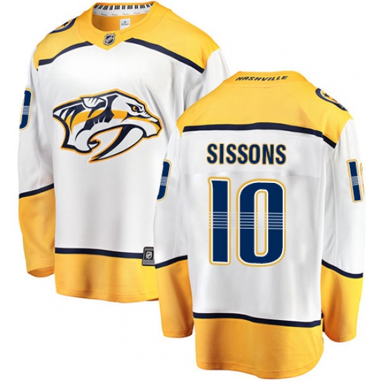 Youth Nashville Predators #10 Colton Sissons Fanatics Branded White Away Breakaway NHL Jersey - Ujersey