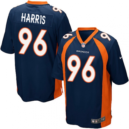 Men's Nike Denver Broncos #96 Shelby Harris Game Navy Blue Alternate NFL Jersey