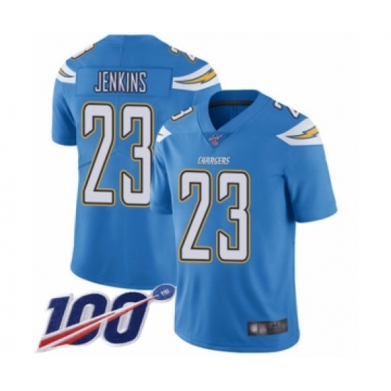 Men's Los Angeles Chargers #23 Rayshawn Jenkins Electric Blue Alternate Vapor Untouchable Limited Player 100th Season Football Jersey - Ujersey