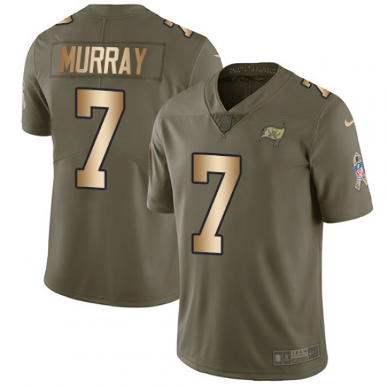 Men's Nike Tampa Bay Buccaneers #7 Patrick Murray Limited Olive/Gold 2017 Salute to Service NFL Jersey - Ujersey