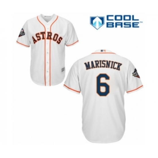 Youth Houston Astros #6 Jake Marisnick Authentic White Home Cool Base 2019 World Series Bound Baseball Jersey - Ujersey