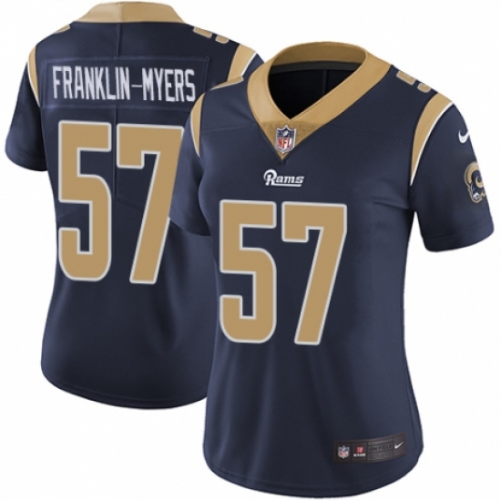 Women's Nike Los Angeles Rams #57 John Franklin-Myers Navy Blue Team Color Vapor Untouchable Elite Player NFL Jersey - Ujersey