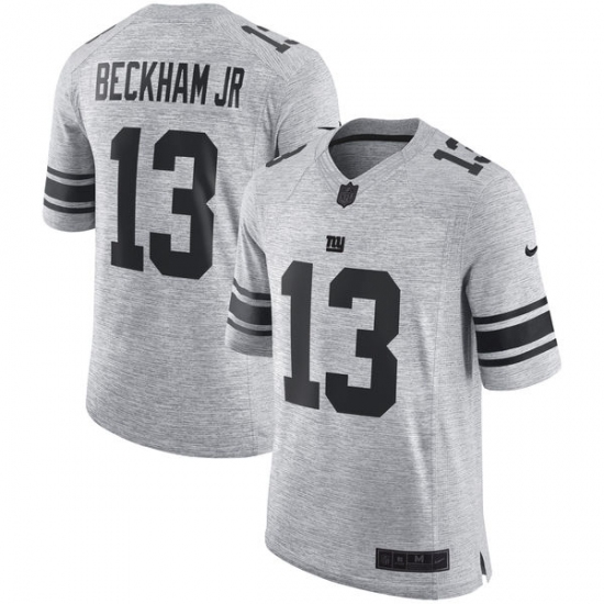 Men's Nike New York Giants #13 Odell Beckham Jr Limited Gray Gridiron II NFL Jersey - Ujersey