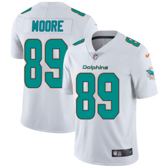 Youth Nike Miami Dolphins #89 Nat Moore White Vapor Untouchable Limited Player NFL Jersey - Ujersey