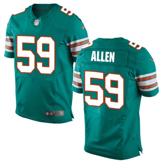 Men's Nike Miami Dolphins #59 Chase Allen Elite Aqua Green Alternate NFL Jersey - Ujersey