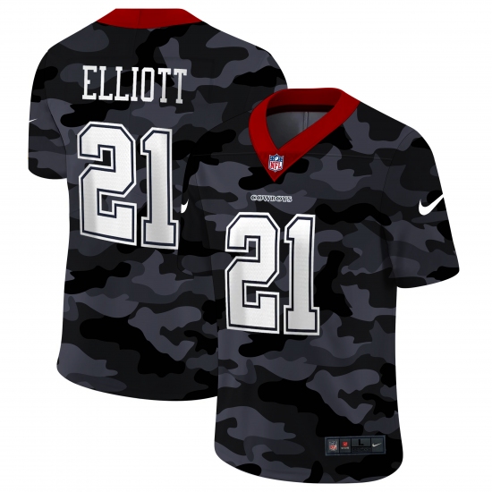 Men's Dallas Cowboys #21 Ezekiel Elliott Camo 2020 Nike Limited Jersey - Ujersey