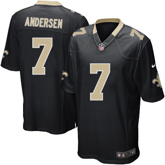 Men's Nike New Orleans Saints #7 Morten Andersen Game Black Team Color NFL Jersey - Ujersey