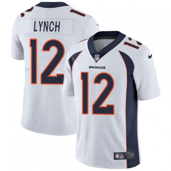 Youth Nike Denver Broncos #12 Paxton Lynch White Vapor Untouchable Limited Player NFL Jersey - Ujersey