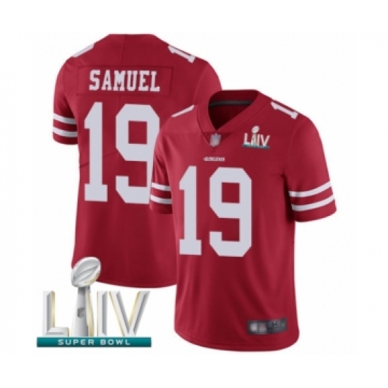 Youth San Francisco 49ers #19 Deebo Samuel Red Team Color Vapor Untouchable Limited Player Super Bowl LIV Bound Football Jersey - Ujersey