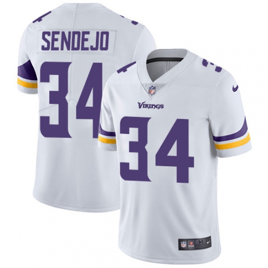 Youth Nike Minnesota Vikings #34 Andrew Sendejo White Vapor Untouchable Limited Player NFL Jersey - Ujersey
