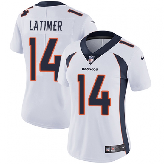 Women's Nike Denver Broncos #14 Cody Latimer White Vapor Untouchable Limited Player NFL Jersey - Ujersey