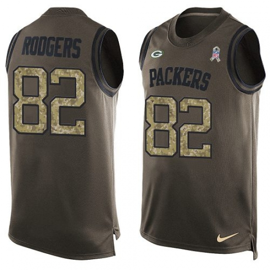 Men's Nike Green Bay Packers #82 Richard Rodgers Limited Green Salute to Service Tank Top NFL Jersey - Ujersey