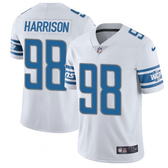 Men's Nike Detroit Lions #98 Damon Harrison White Vapor Untouchable Limited Player NFL Jersey - Ujersey