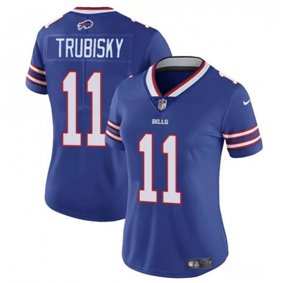 Women's Buffalo Bills #11 Mitch Trubisky Blue Vapor Stitched Football Jersey(Run Small) - Ujersey