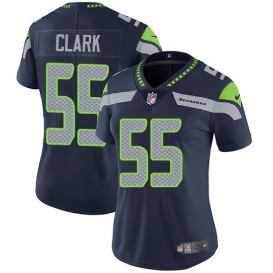 Women's Nike Seattle Seahawks #55 Frank Clark Steel Blue Team Color Vapor Untouchable Limited Player NFL Jersey - Ujersey