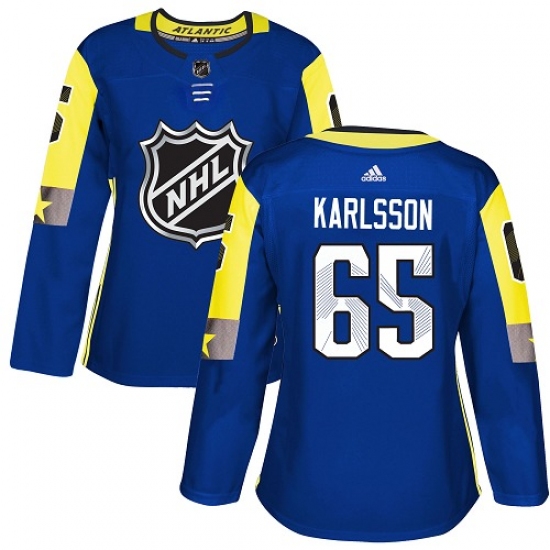 Women's Adidas Ottawa Senators #65 Erik Karlsson Authentic Royal Blue 2018 All-Star Atlantic Division NHL Jersey - Ujersey