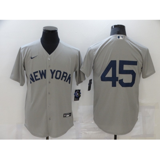Men's New York Yankees #45 Gerrit Cole Gray Game 2021 Field of Dreams Jersey - Ujersey