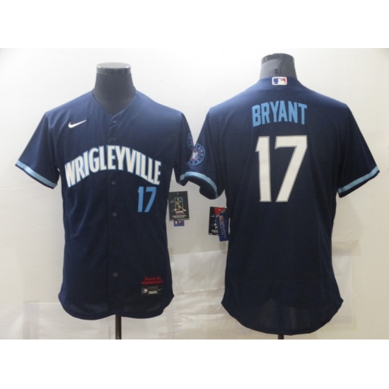 Men's Nike Chicago Cubs #17 Kris Bryant Navy Royal Alternate Stitched Jersey - Ujersey