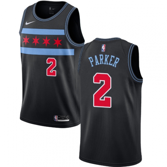 Youth Nike Chicago Bulls #2 Jabari Parker Swingman Black NBA Jersey - City Edition - Ujersey