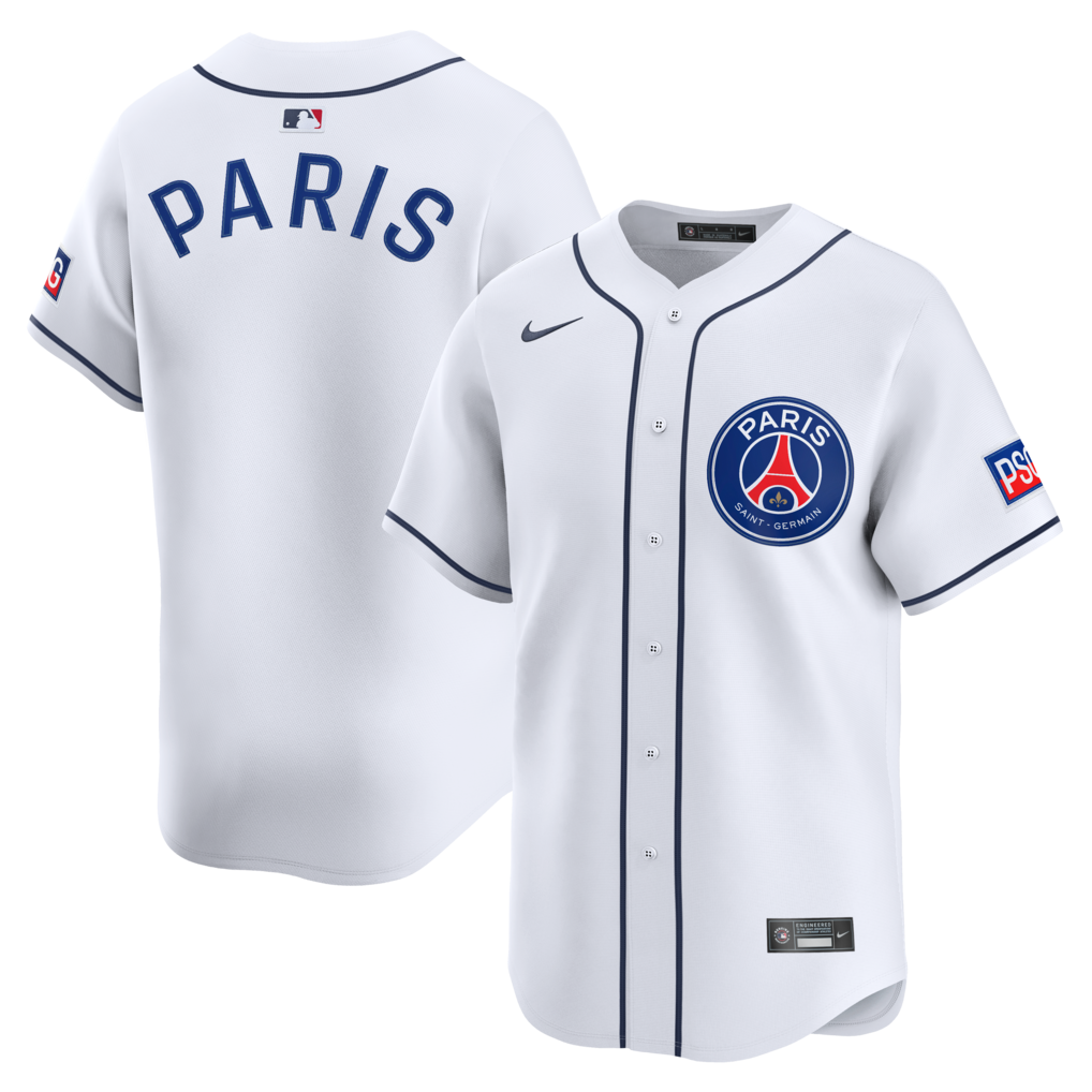 Men's Paris Saint-Germain  Nike White 2025 Soccer x MLB Limited Jersey - ujerseystore