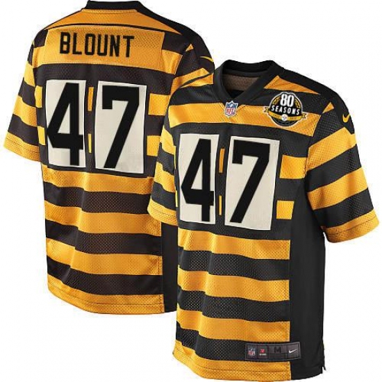 Men's Nike Pittsburgh Steelers #47 Mel Blount Elite Yellow/Black Alternate 80TH Anniversary Throwback NFL Jersey - Ujersey