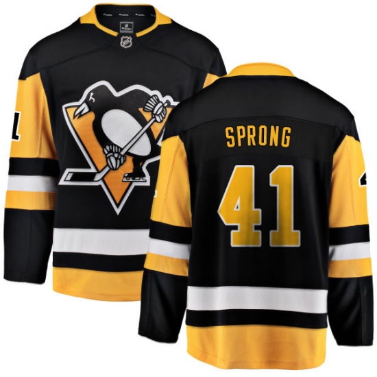 Youth Pittsburgh Penguins #41 Daniel Sprong Fanatics Branded Black Home Breakaway NHL Jersey - Ujersey