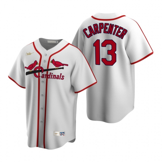 Men's Nike St. Louis Cardinals #13 Matt Carpenter White Cooperstown Collection Home Stitched Baseball Jersey - Ujersey