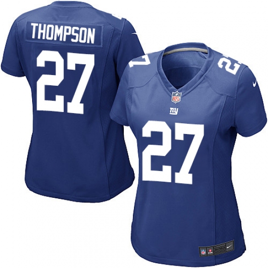 Women's Nike New York Giants #27 Darian Thompson Game Royal Blue Team Color NFL Jersey - Ujersey