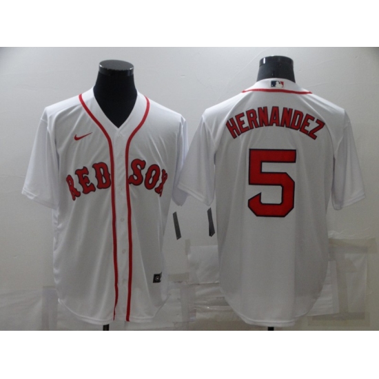 Men's Boston Red Sox #5 Enrique Hernandez Nike White Game Jersey - Ujersey
