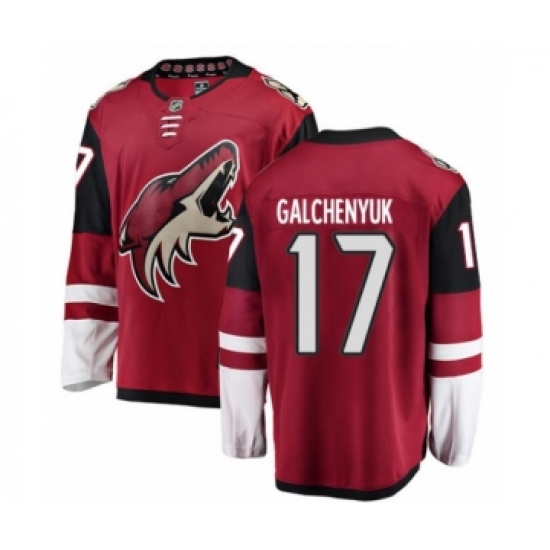 Youth Arizona Coyotes #17 Alex Galchenyuk Authentic Burgundy Red Home Fanatics Branded Breakaway NHL Jersey - Ujersey