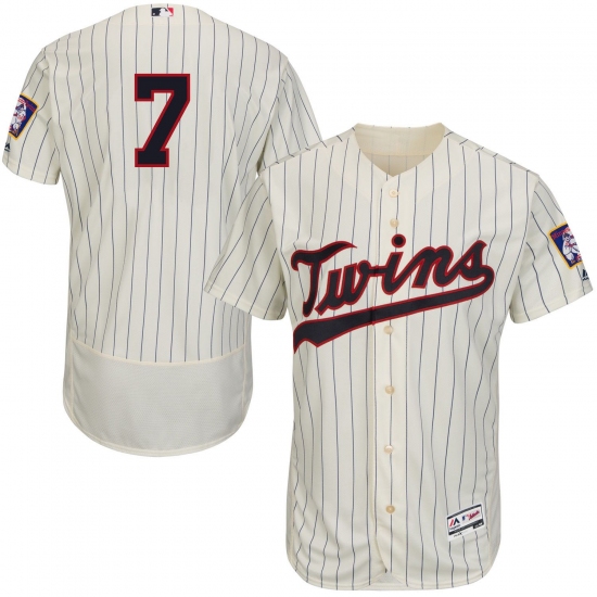 Men's Majestic Minnesota Twins #7 Joe Mauer Authentic Cream Alternate Flex Base Authentic Collection MLB Jersey - Ujersey