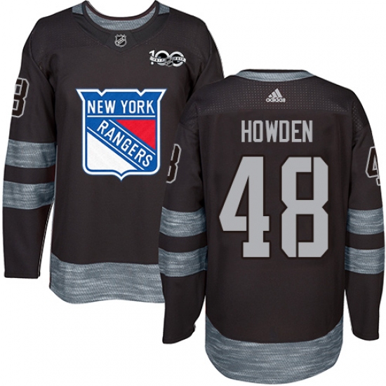 Men's Adidas New York Rangers #48 Brett Howden Authentic Black 1917-2017 100th Anniversary NHL Jersey