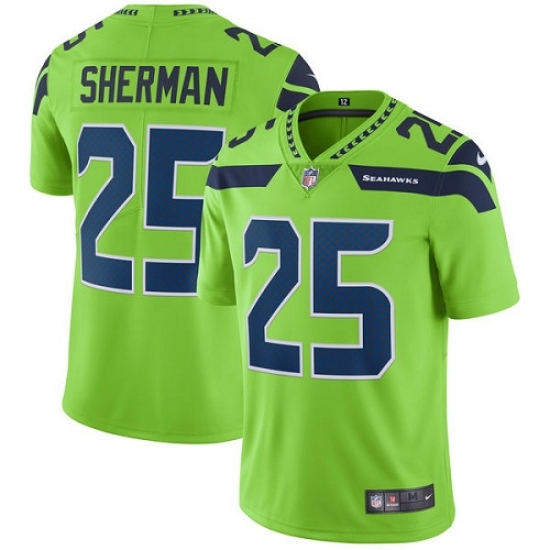 Youth Nike Seattle Seahawks #25 Richard Sherman Limited Green Rush Vapor Untouchable NFL Jersey - Ujersey