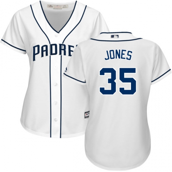 Women's Majestic San Diego Padres #35 Randy Jones Authentic White Home Cool Base MLB Jersey - Ujersey