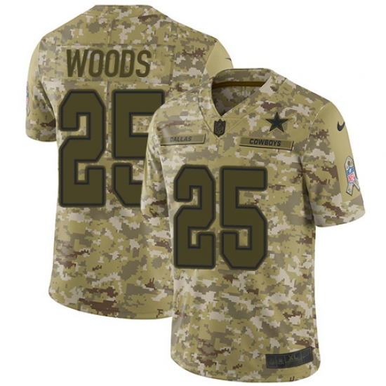 Youth Nike Dallas Cowboys #25 Xavier Woods Limited Camo 2018 Salute to Service NFL Jersey - Ujersey