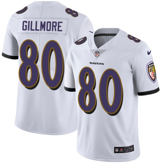 Youth Nike Baltimore Ravens #80 Crockett Gillmore White Vapor Untouchable Limited Player NFL Jersey - Ujersey