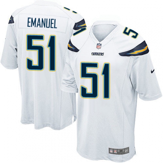 Men's Nike Los Angeles Chargers #51 Kyle Emanuel Game White NFL Jersey - Ujersey