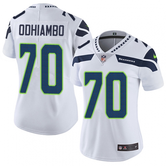 Women's Nike Seattle Seahawks #70 Rees Odhiambo Elite White NFL Jersey - Ujersey
