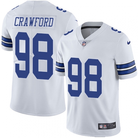 Youth Nike Dallas Cowboys #98 Tyrone Crawford White Vapor Untouchable Limited Player NFL Jersey - Ujersey