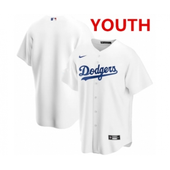 Youth Los Angeles Dodgers Blank White Cool Base Stitched MLB Jersey - Ujersey