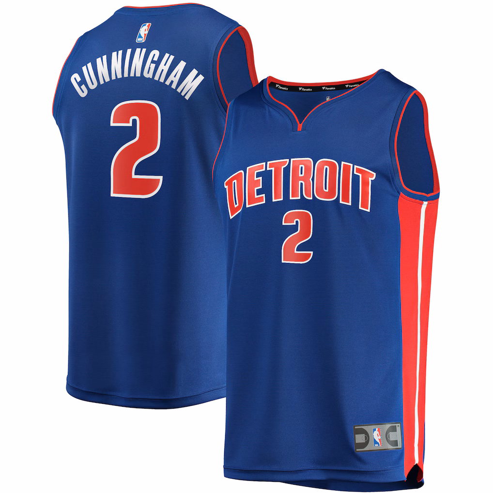 Men's Detroit Pistons Cade Cunningham Fanatics Blue Fast Break Replica Jersey - Icon Edition - Ujersey