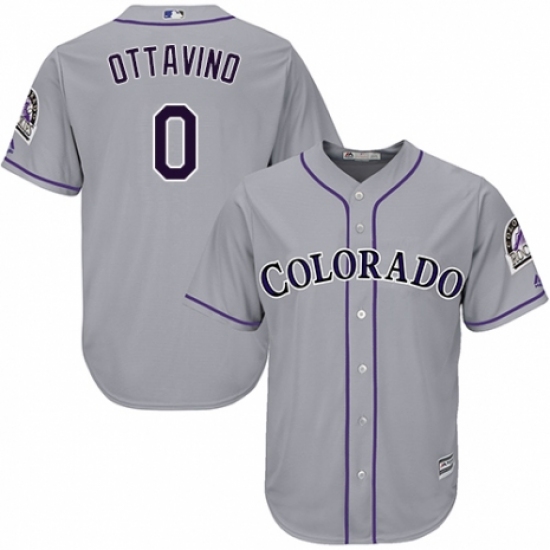 Youth Majestic Colorado Rockies #0 Adam Ottavino Replica Grey Road Cool Base MLB Jersey - Ujersey