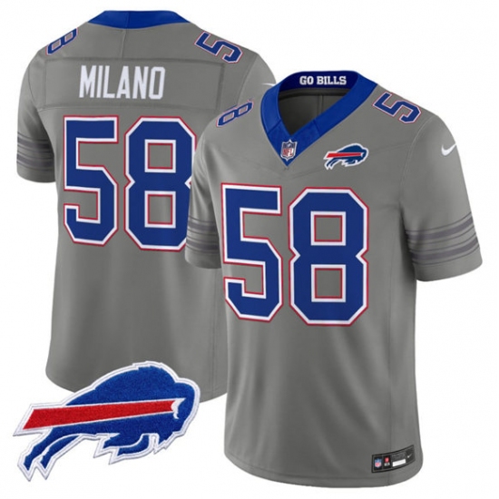 Men's Buffalo Bills #58 Matt Milano Gray F.U.S.E. 2026 Nickel City Vapor Football Stitched Jersey - Ujersey