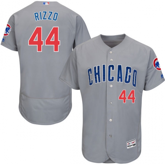 Men's Majestic Chicago Cubs #44 Anthony Rizzo Grey Road Flex Base Authentic Collection MLB Jersey - Ujersey