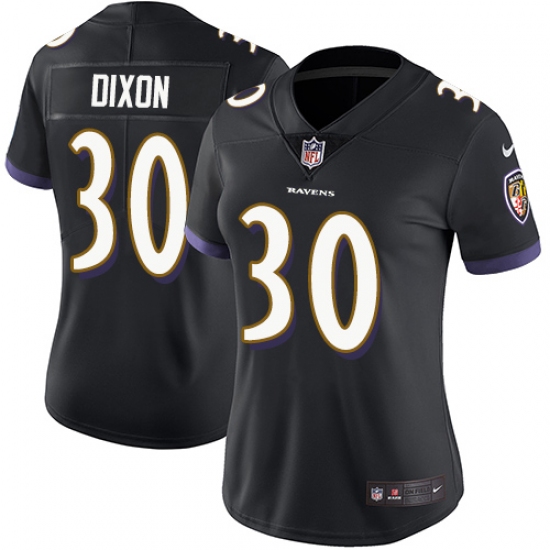 Women's Nike Baltimore Ravens #30 Kenneth Dixon Black Alternate Vapor Untouchable Limited Player NFL Jersey - Ujersey