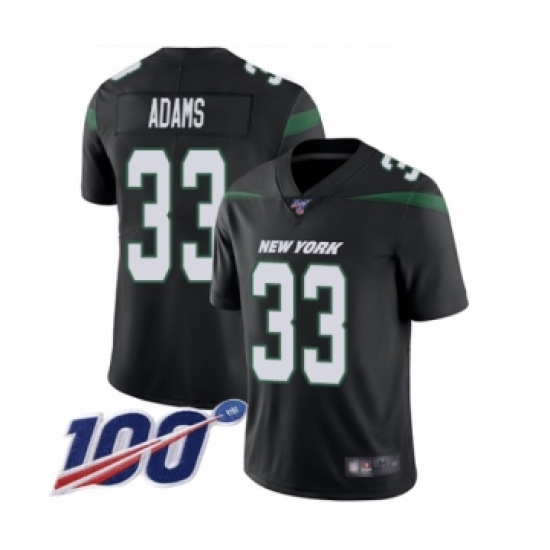 Men's New York Jets #33 Jamal Adams Black Alternate Vapor Untouchable Limited Player 100th Season Football Jersey - Ujersey