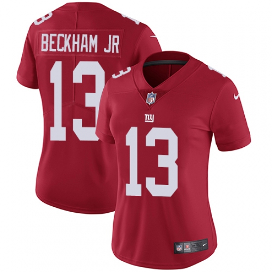 Women's Nike New York Giants #13 Odell Beckham Jr Red Alternate Vapor Untouchable Limited Player NFL Jersey - Ujersey